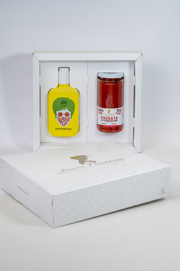Donna Francesca Legend Collection gift box olive oil and passata di pomodoro gourmet set