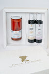 Donna Francesca olive oil gift box garlic white truffle and pomodori pelati infused oils